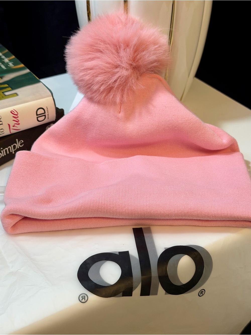 ALO Yoga Pink Pom Pom Beanie Hat - Picture 6 of 9